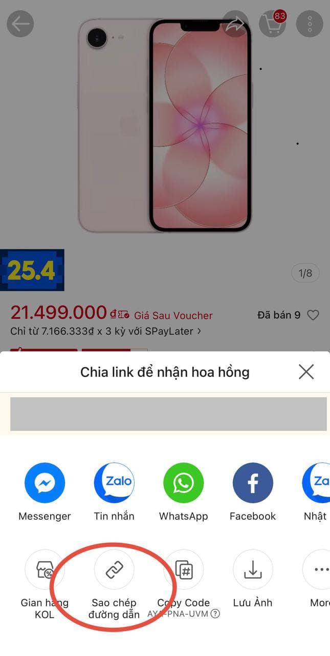 Bước 1: Chọn sản phẩm